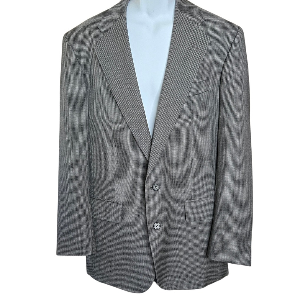 Ralph Lauren Mens Vintage Birdseye Wool Blazer Size 40 Gray Polo University Club
